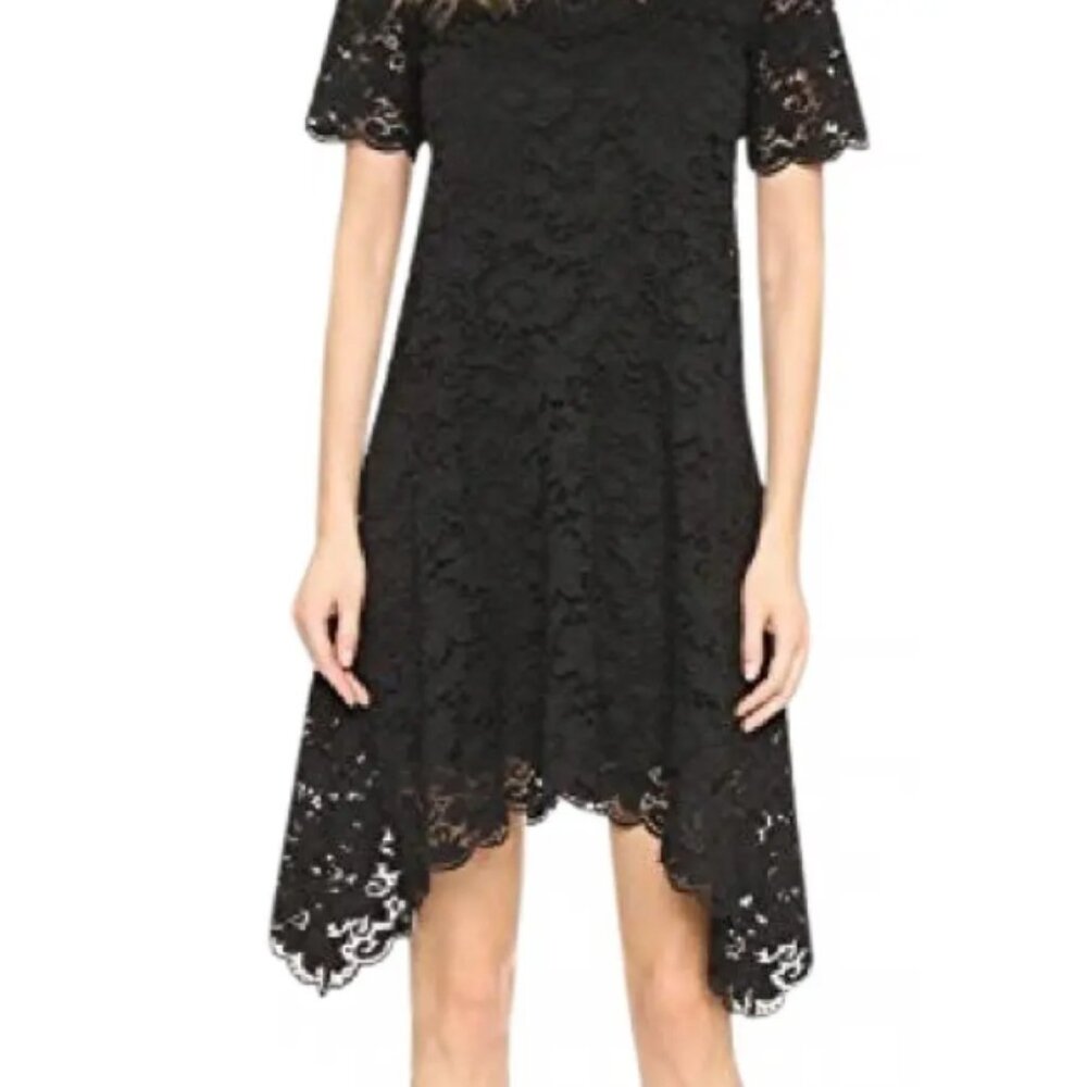 New Club Monaco Black Floral Lace Dress Size 10